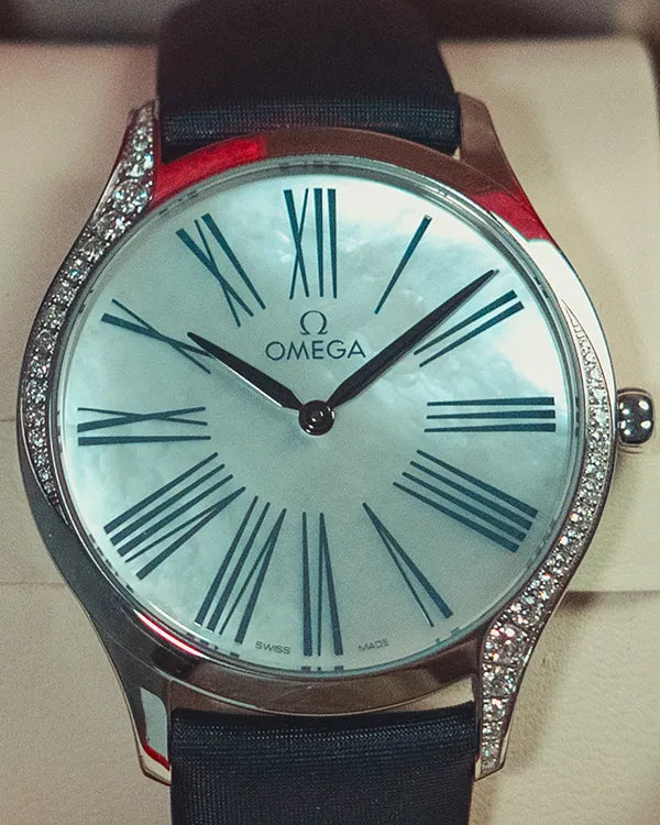 Omega De Ville Trésor 36MM Quartz Mother of Pearl Dial Textile Strap (428.17.36.60.05.001)