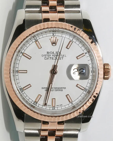 Rolex Datejust 36MM White Dial Two-Tone Jubilee Bracelet (116231)