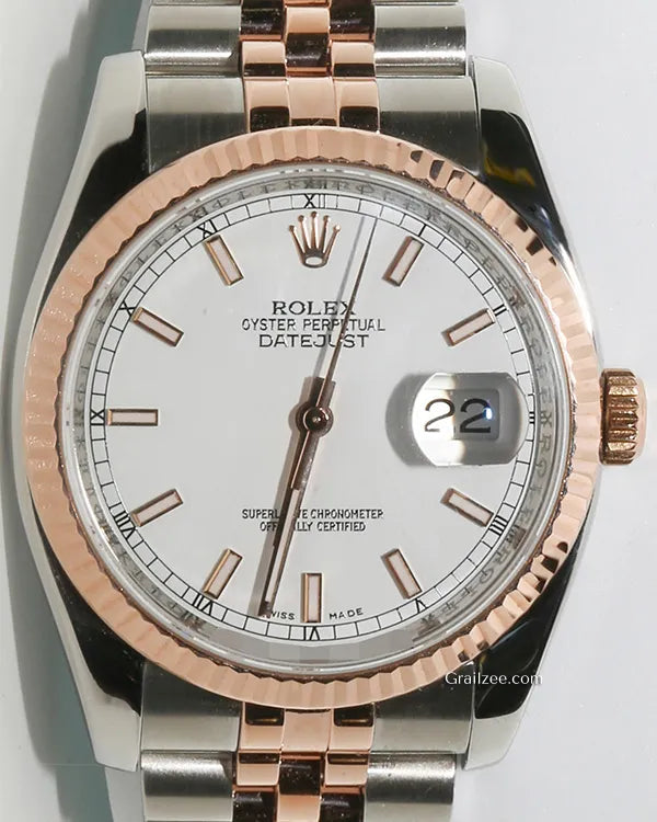 Rolex Datejust 36MM White Dial Two-Tone Jubilee Bracelet (116231)