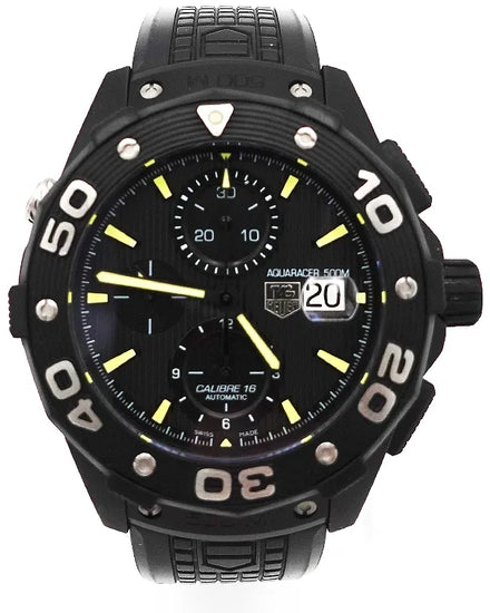 2019 Tag Heuer Aquaracer 500M 44MM Black Dial Rubber Strap (CAJ2180)
