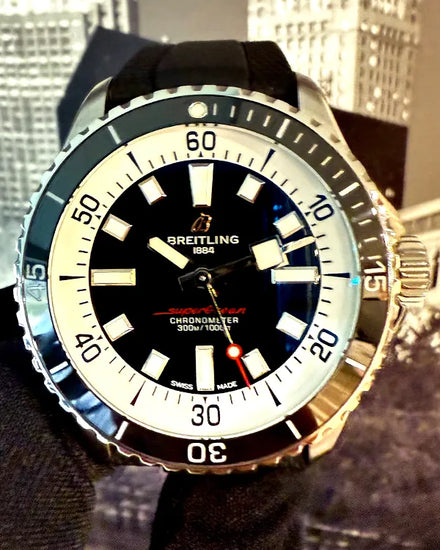 2022 Breitling Superocean 42MM Black Dial Rubber Strap (A17375)