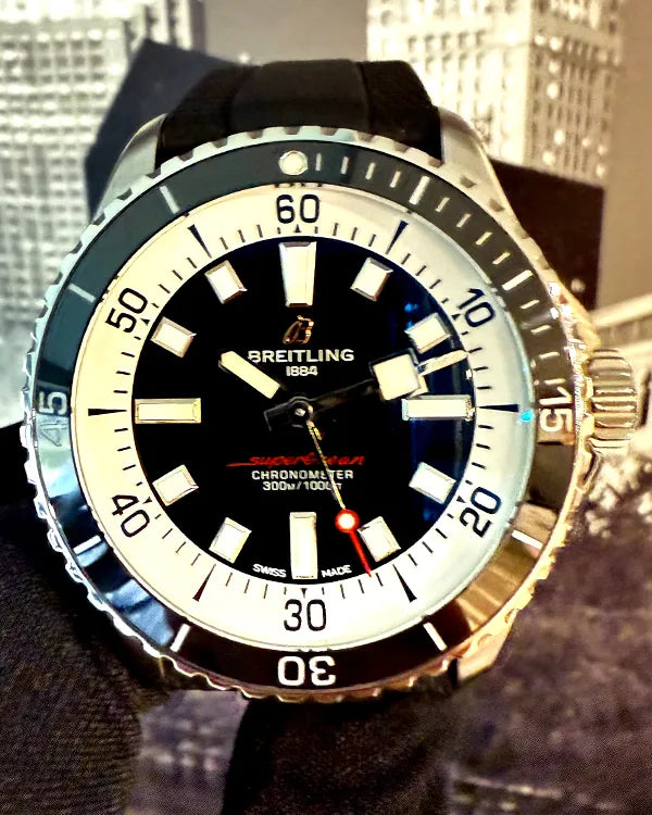 2022 Breitling Superocean 42MM Black Dial Rubber Strap (A17375)