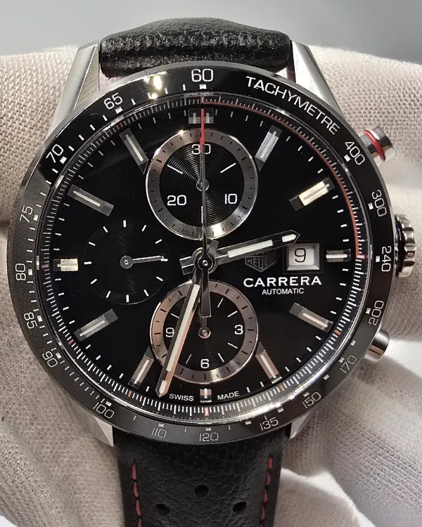 2023 Tag Heuer Carrera Calibre 16 41MM Black Dial Leather Strap (CBM2110.FC6454)