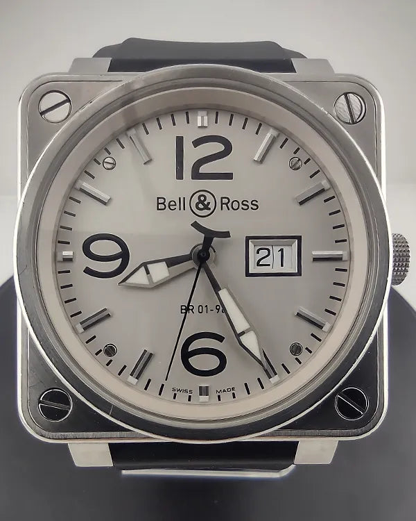 2011 Bell & Ross BR 01 46MM Silver Dial Rubber Strap (BR01-96W-CA)