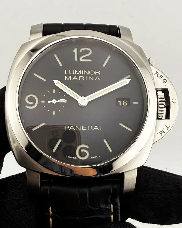 Panerai Luminor 1950 3 Days 44MM Black Dial Leather Strap (PAM00312)