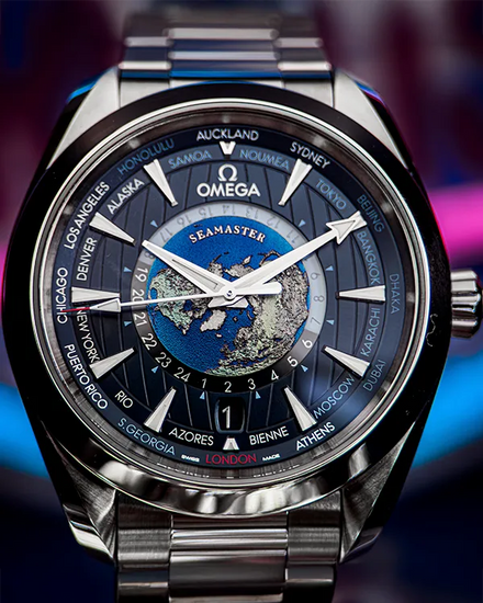 2022 Omega Seamaster Aqua Terra Worldtimer 43MM Blue Dial Steel Bracelet (220.10.43.22.03.001)