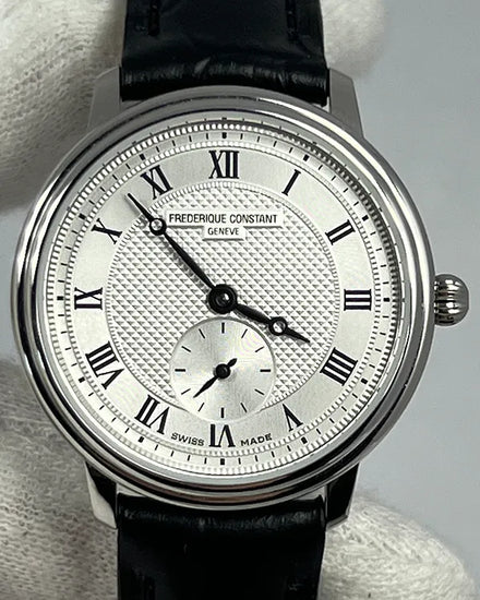 Frederique Constant Slimline 28.6MM Quartz Silver Dial Leather Strap (FC235M1S6)