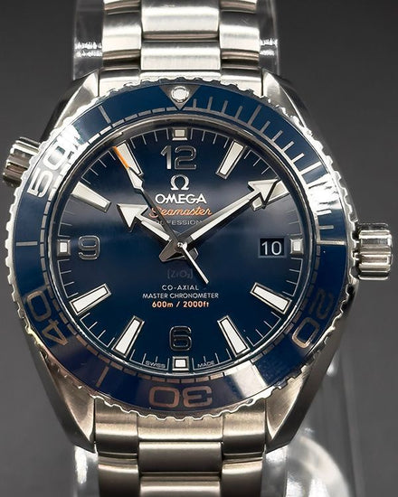 2017 Omega Seamaster Planet Ocean 600M 39.5MM Blue Dial Steel Bracelet (215.30.40.20.03.001)