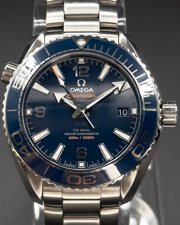 2017 Omega Seamaster Planet Ocean 600M 39.5MM Blue Dial Steel Bracelet (215.30.40.20.03.001)