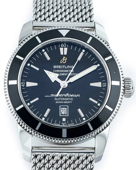 Breitling Superocean Heritage 46MM Black Dial Steel Bracelet (A17320)