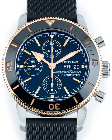 Breitling Superocean Heritage 44MM Black Dial Rubber Strap (U13313)