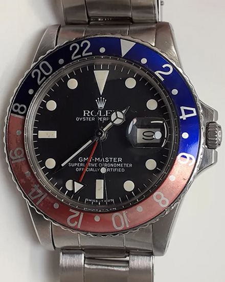 Rolex GMT-Master "Faded Pepsi" 40MM Black Dial Oyster Bracelet (1675)