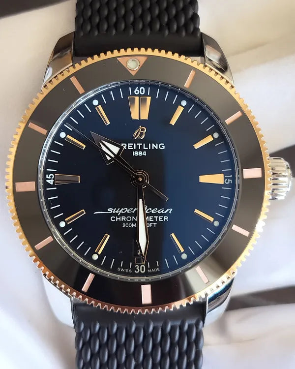 2020 Breitling Superocean Heritage 44MM Black Dial Rubber Strap (UB2030121B1S1)