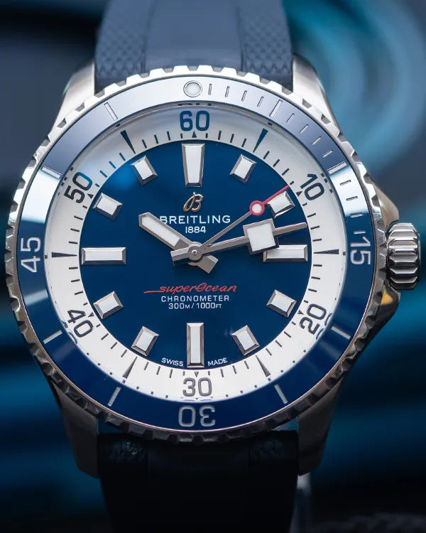 2022 Breitling Superocean 42MM Blue Dial Rubber Strap (A17375E71C1S1)