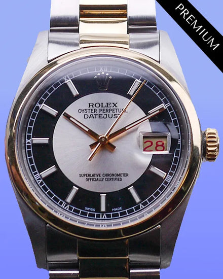 Rolex Datejust 36MM Silver "Tuxedo" Dial Two-Tone Oyster Bracelet (16003)