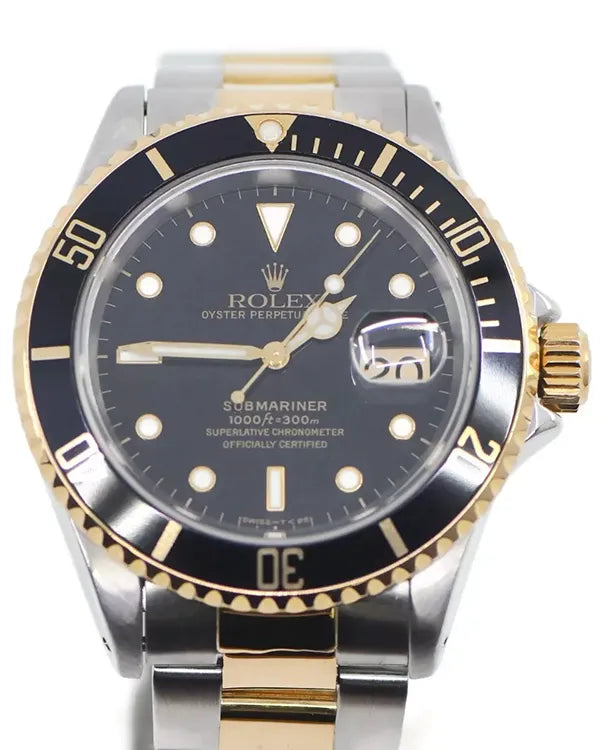 Rolex Submariner Date 40MM Black Dial Two-Tone Oyster Bracelet (16613)