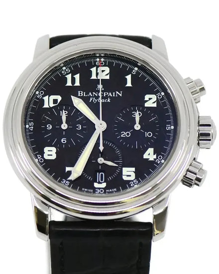 Blancpain Leman Flyback Chronograph 38MM Black Dial Leather Strap (2185F)
