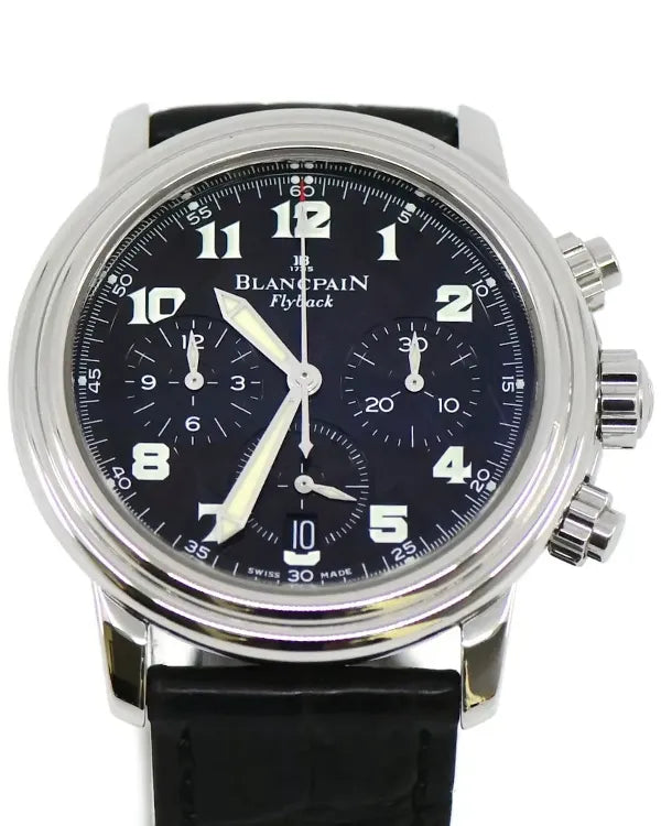 Blancpain Leman Flyback Chronograph 38MM Black Dial Leather Strap (2185F)