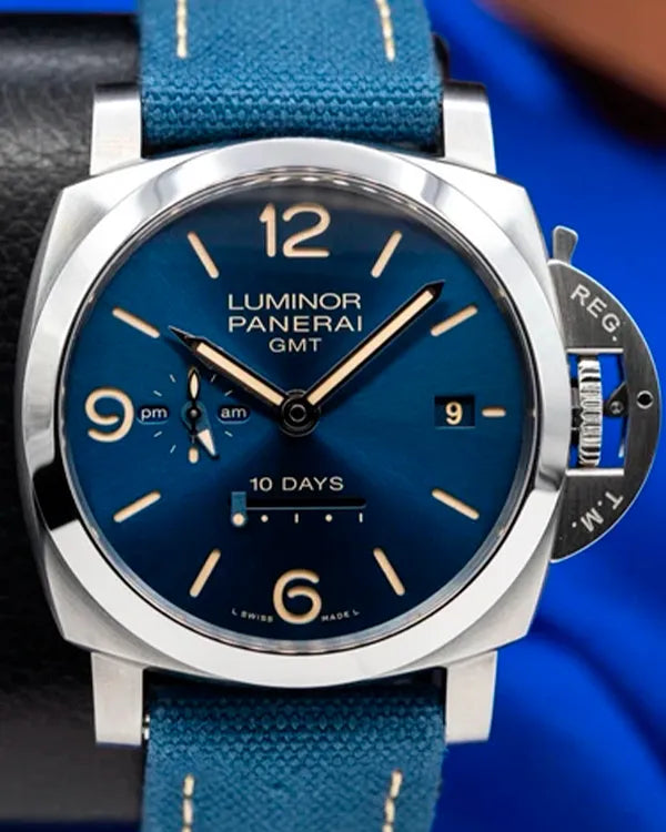 2020 Panerai Luminor 1950 10 Days 44MM Blue Dial Textile Strap (PAM00986)