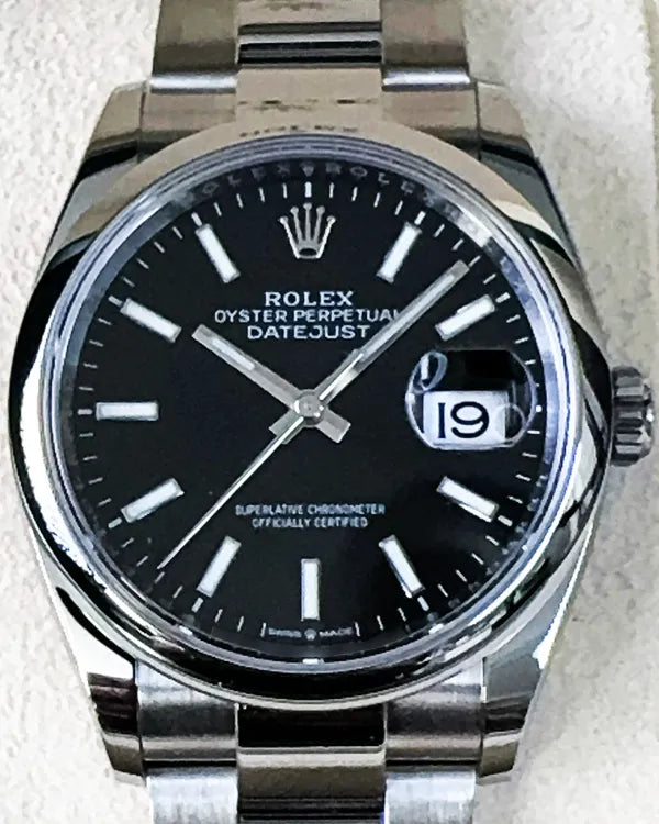 No Reserve - 2023 Rolex Datejust 36MM Black Dial Oyster Bracelet (126200)
