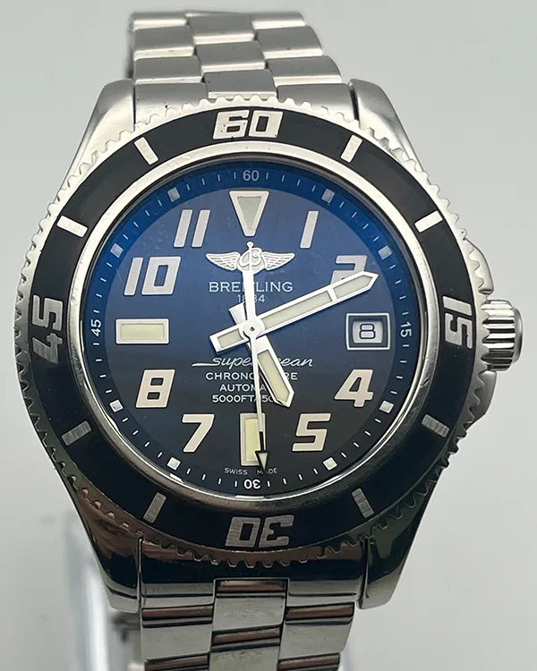 Breitling Superocean 42MM Black Dial Steel Bracelet (A17364)