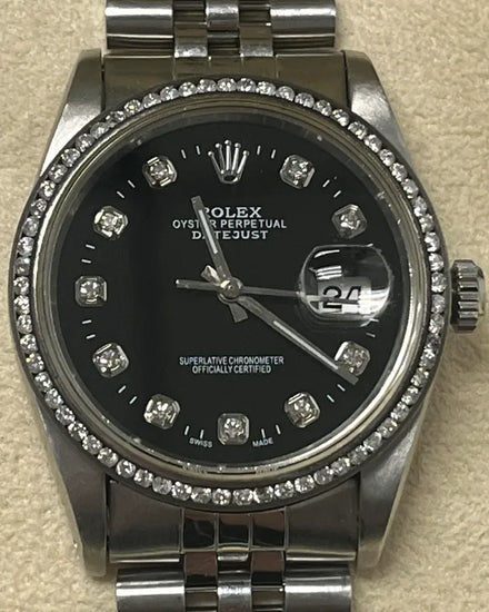 Rolex Datejust 36MM Aftermarket Black Dial Jubilee Bracelet (116234)