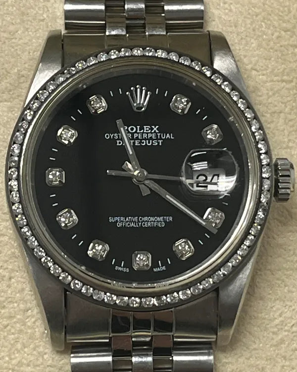 Rolex Datejust 36MM Aftermarket Black Dial Jubilee Bracelet (116234)