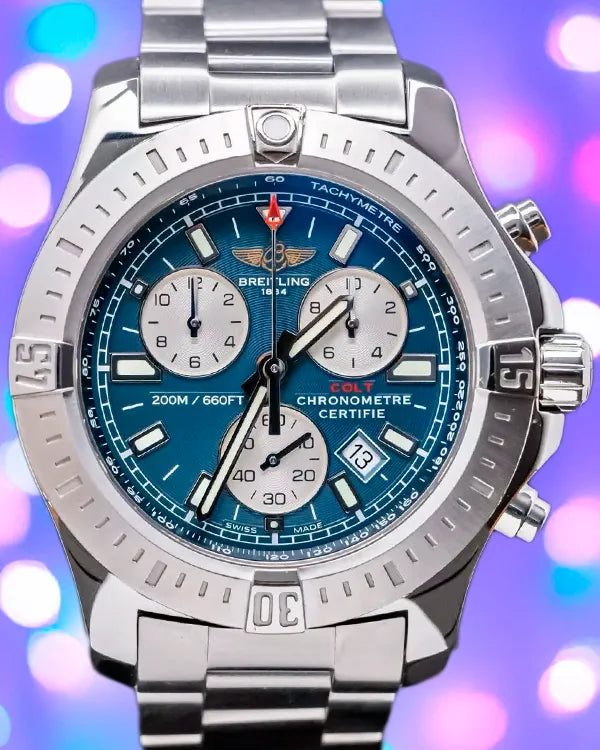 Breitling Colt 44MM Quartz Blue Dial Steel Bracelet (A7338811/C905)