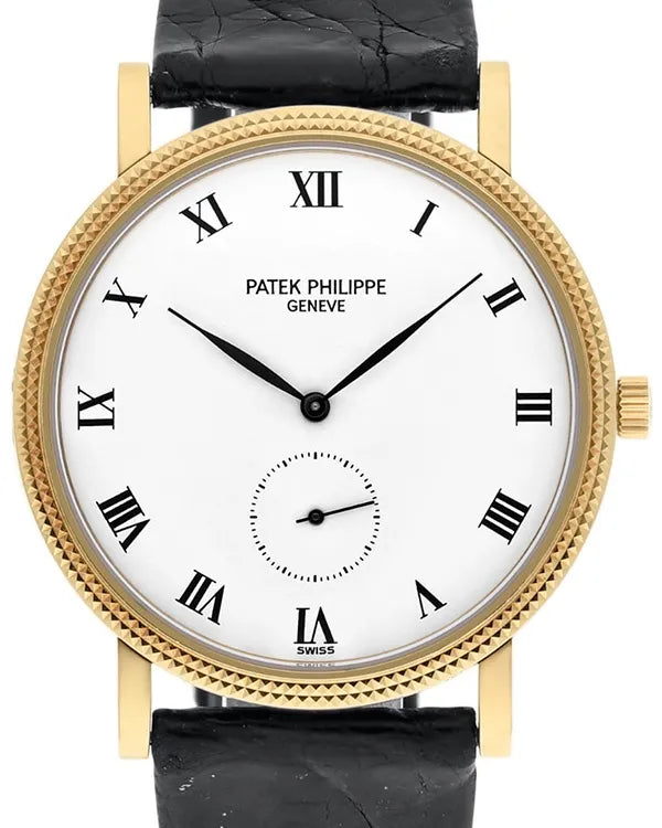 Patek Philippe Calatrava 33MM White Dial Leather Strap (3919-J)