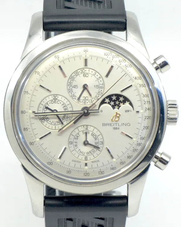 2016 Breitling Transocean Chronograph 1461 43MM Silver Dial Rubber Strap (A1931012/G750)