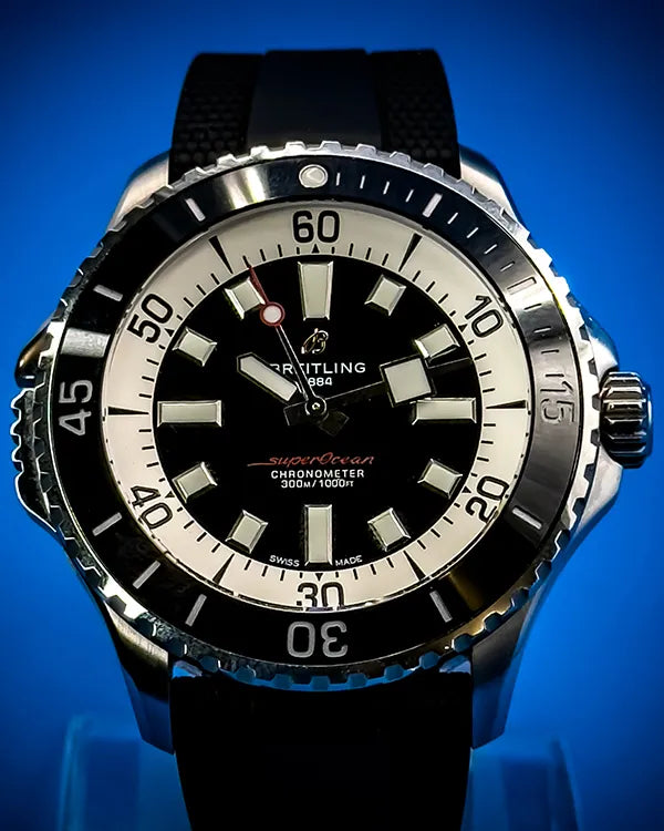 2024 Breitling Superocean 46MM Black Dial Rubber Strap (A17378)