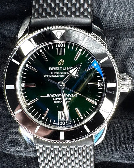 2024 Breitling Superocean Heritage II 42MM Green Dial Rubber Strap (AB2010121L1S1)