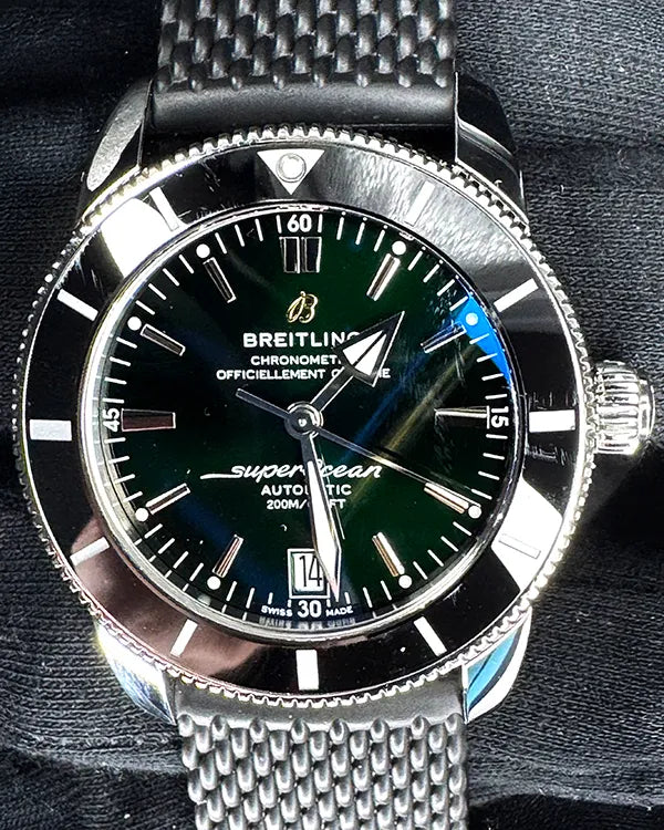 2024 Breitling Superocean Heritage II 42MM Green Dial Rubber Strap (AB2010121L1S1)