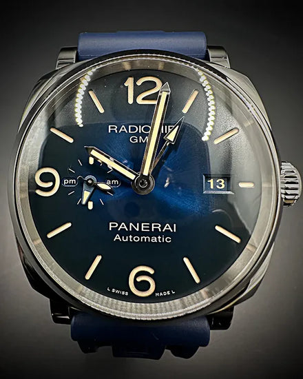 2018 Panerai Radiomir GMT 45MM Blue Dial Rubber Strap (PAM00945)