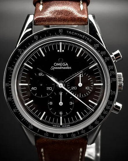 2015 Omega Speedmaster Professional Moonwatch "First Omega in Space" N.E. 39.7MM Black Dial Leather Strap (311.32.40.30.01.001)