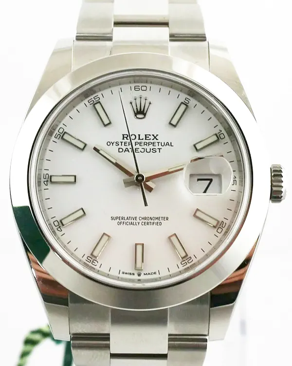 2021 Rolex Datejust 41MM White Dial Oyster Bracelet (126300)