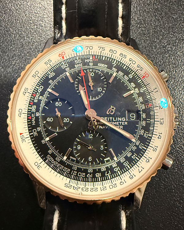 Breitling Navitimer Chronograph 41MM Black Dial Leather Strap (U13324)