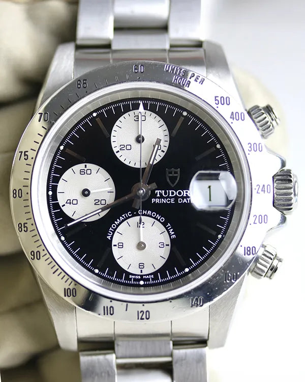 1997 Tudor Prince Date 40MM Black Dial Steel Bracelet (79280P)