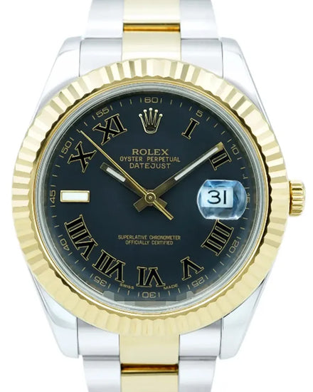 2017 Rolex Datejust II 41MM Black Dial Two-Tone Oyster Bracelet (116333)