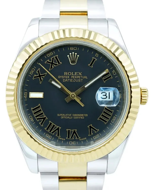 2017 Rolex Datejust II 41MM Grey Dial Two-Tone Oyster Bracelet (116333)