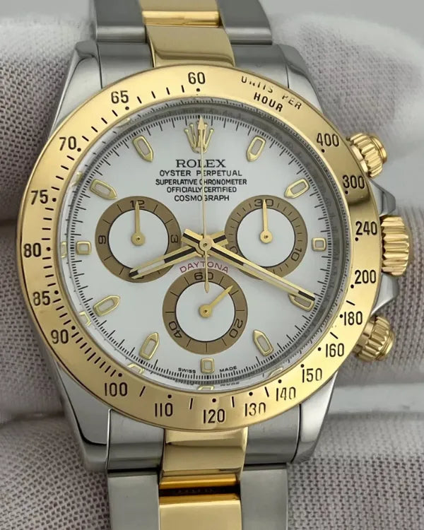 Rolex Cosmograph Daytona 40MM White Dial Two-Tone Oyster Bracelet (116523)