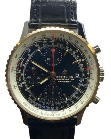 Breitling Navitimer Chronograph 41MM Black Dial Leather Strap (U13324)