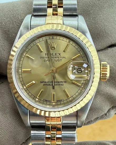 1994 (S serial) Rolex Lady-Datejust 26MM Champagne Dial Two-Tone Jubilee Bracelet (69173)