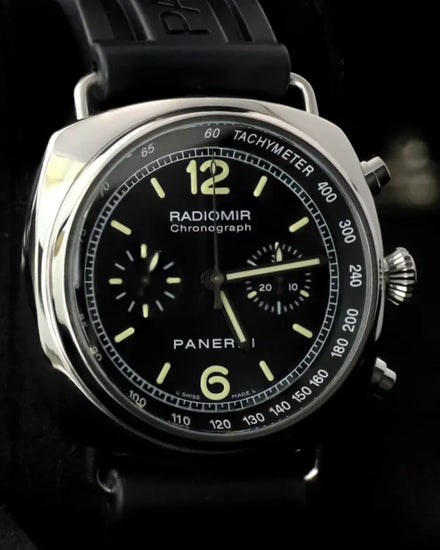 No Reserve - Panerai Radiomir 45MM Black Dial Rubber Strap (PAM00288)