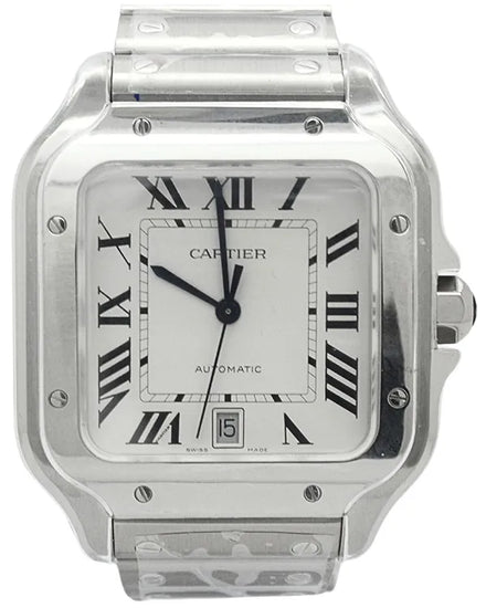 2025 Cartier Santos De Cartier 39.8MM Silver Dial Steel Bracelet (WSSA0018)