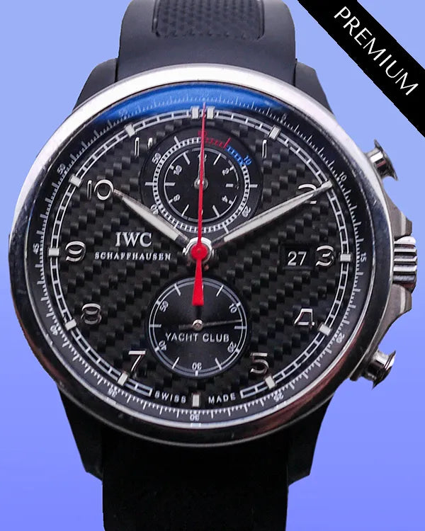 No Reserve - IWC Schaffhausen Portugieser Yacht Club 45MM Black Dial Rubber Strap (IW390212)