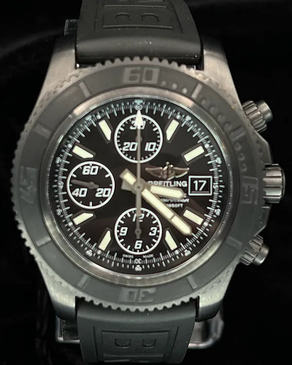 Breitling Superocean Chronograph II 44MM Black Dial Rubber Strap (M13341B7/BD11)