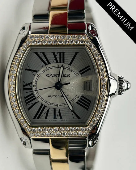 Cartier Roadster 43MM Silver Dial Two-Tone Bracelet (W62031Y4)