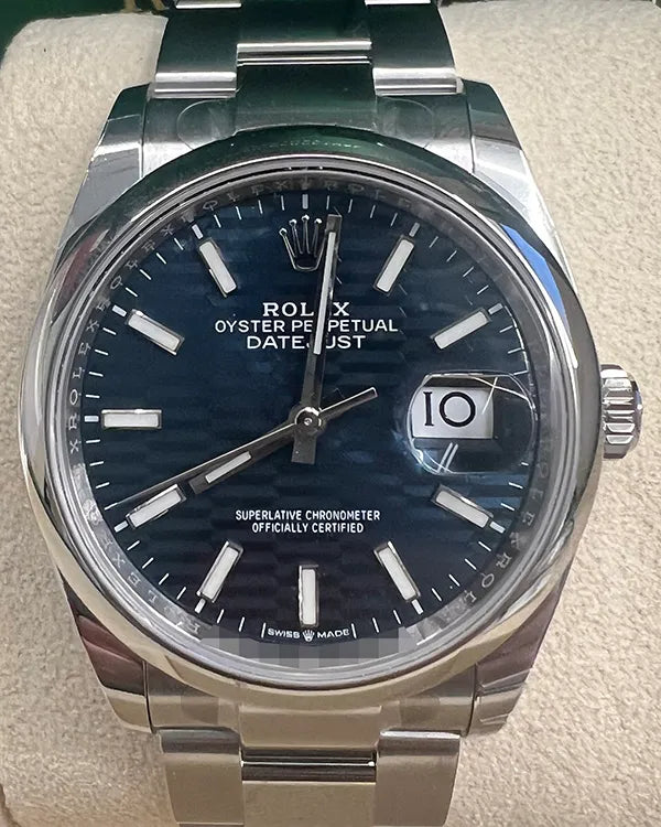 2023 Rolex Datejust 36MM Blue "Fluted" Dial Oyster Bracelet (126200)