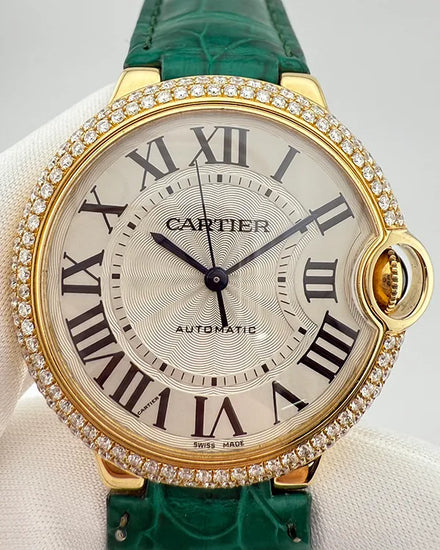 Cartier Ballon Bleu De Cartier 36MM Silver Dial Leather Strap (W6900356)